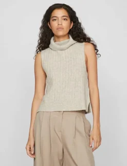 VIBELUNA HIGH NECK S/L KNIT VEST-NOOS - Stickade västar|Vila Hot