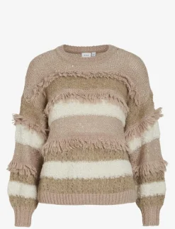 VITURI O-NECK L/S SEQUIN KNIT TOP - Stickat|Vila Discount