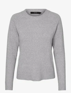 Vero Moda VMDOFFY LS O-NECK BLOUSE GA NOOS - Tröjor LIGHT GREY MELANGE Sale