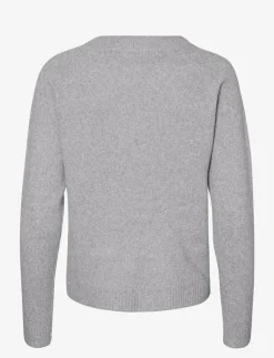 Vero Moda VMDOFFY LS O-NECK BLOUSE GA NOOS - Tröjor LIGHT GREY MELANGE Sale