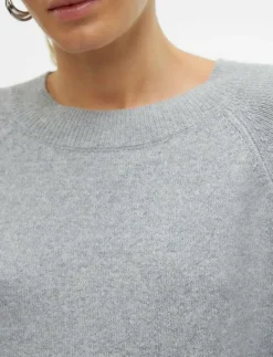 Vero Moda VMDOFFY LS O-NECK BLOUSE GA NOOS - Tröjor LIGHT GREY MELANGE Sale