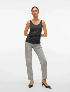 Vero Moda VMMAXI MY SOFT LONG TANK TOP NOOS - Linnen DARK GREY MELANGE Outlet