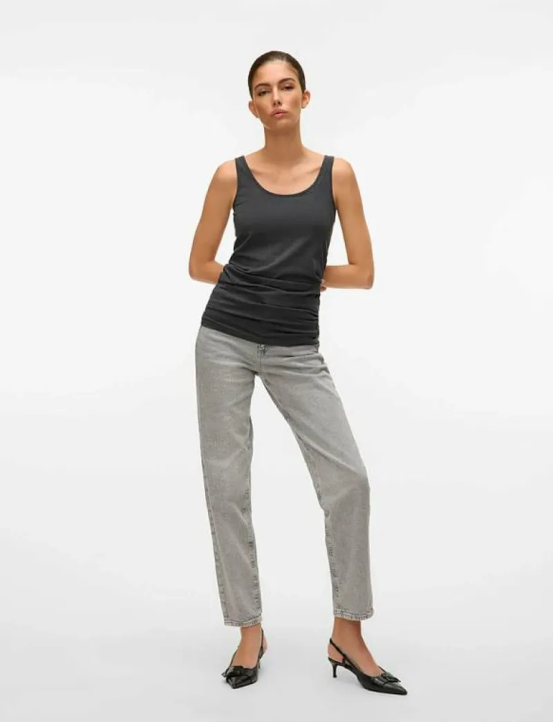 Vero Moda VMMAXI MY SOFT LONG TANK TOP NOOS - Linnen DARK GREY MELANGE Outlet