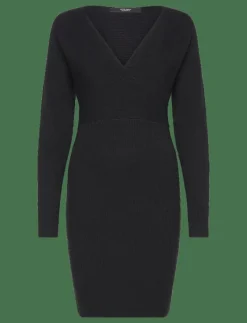 Vero Moda Maternity VMMHOLLYREM LS V-NECK DRESS GA NOOS - Midiklänningar BLACK Hot