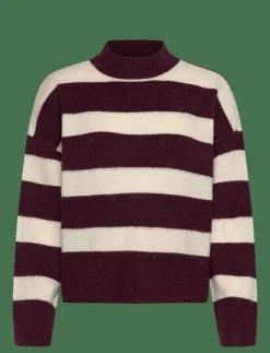 Vero Moda Maternity VMMINEZ LS HIGHNECK SHORT PULLOVER - Stickat WINETASTING New