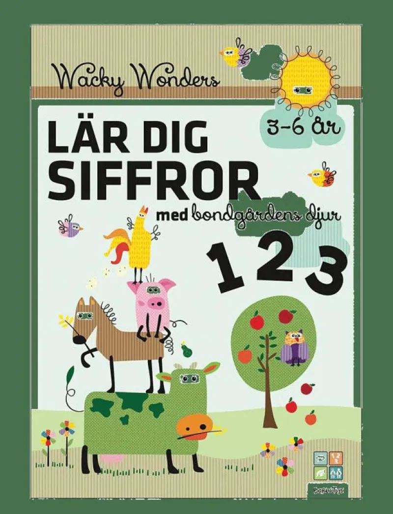 Barbo Toys Wacky Wonders Pysselbok - Bondgårdens Djur - Lär dig siffror 123 (SE) - Pedagogisk barnbok MULTIPLE COLOR New