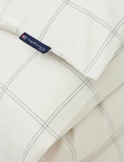 White/Dk Blue Checked Lyocell/Cotton Duvet Cover - Påslakan|Lexington Home Sale