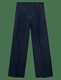 Wide leg denim trousers with belt loops - Vida byxor|Mango Clearance