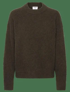 Filippa K Wool Yak Crewneck Sweater - Stickat DARK KHAKI GREEN Hot