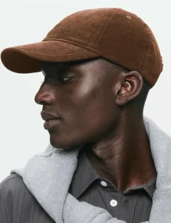 WOOD WOOD WWLow profile corduroy cap - Kepsar BROWN
