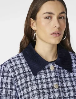 YAS BUCANA LS SHORT JACKET - Bouclés NAVY BLAZER Clearance