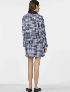 YAS BUCANA LS SHORT JACKET - Bouclés NAVY BLAZER Clearance