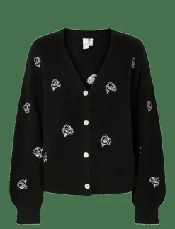 YAS FLEUR LS KNIT CARDIGAN S. NOOS - Koftor BLACK New