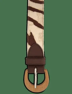 Zebra-Print Wood-Buckle Wide Belt - Skärp|Lauren Ralph Lauren