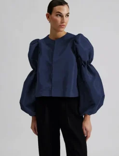 Zoey double pouf sleeve blouse - Långärmade blusar|Malina New