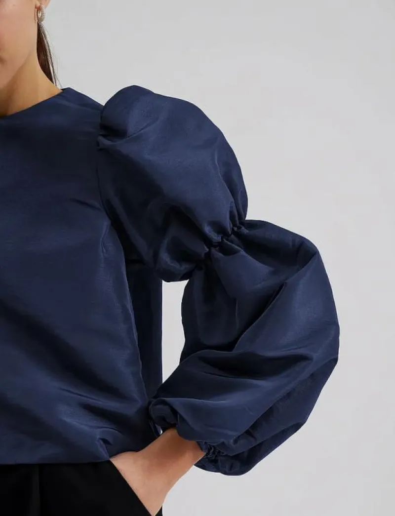 Zoey double pouf sleeve blouse - Långärmade blusar|Malina New
