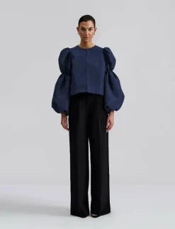 Zoey double pouf sleeve blouse - Långärmade blusar|Malina New