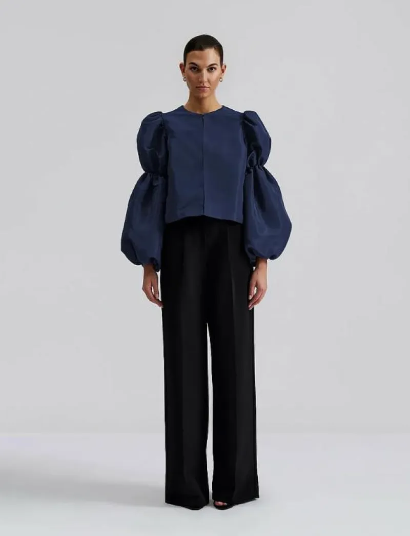 Zoey double pouf sleeve blouse - Långärmade blusar|Malina New